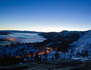 Inversion over Lake Tahoe California.